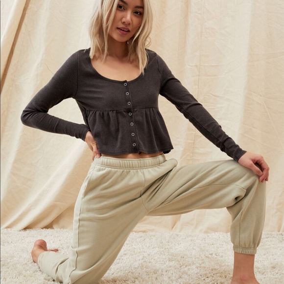 PacSun Tops - Snap Babydoll Long Sleeve Top